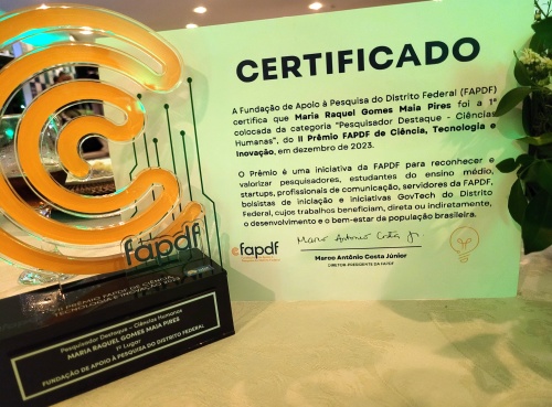 Jogos Recriar-se certificados: Prêmio Direitos Humanos UnB e II Prêmio Fap-DF de ciência, tecnologia e inovação